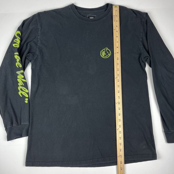 Vans T Shirt Mens Large Black Off The Wall Long Sleeve Knit Classic Fit Tee - Picture 13 of 15